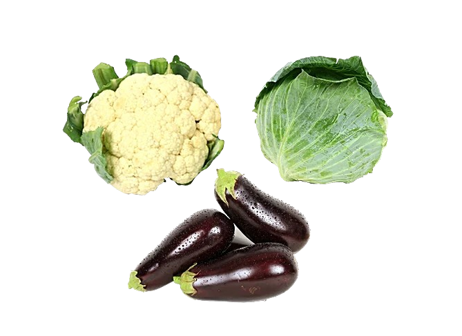 Brinjal Purple, Bharta 500 g + Cauliflower 1 pc + Cabbage 1 pc, Combo 3 Items