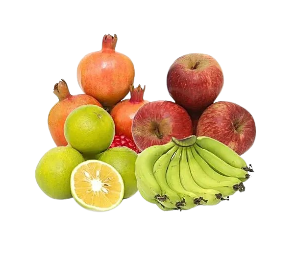 Mosambi 4pcs + Apple 1kg + Banana Robusta 1kg + Pomegranate 2pcs, Combo 4